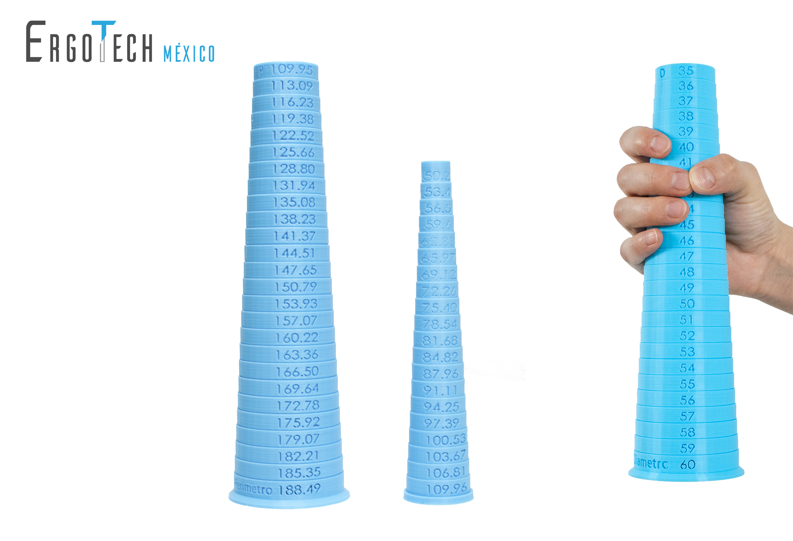 Cono para medición de circunferencia de agarre 